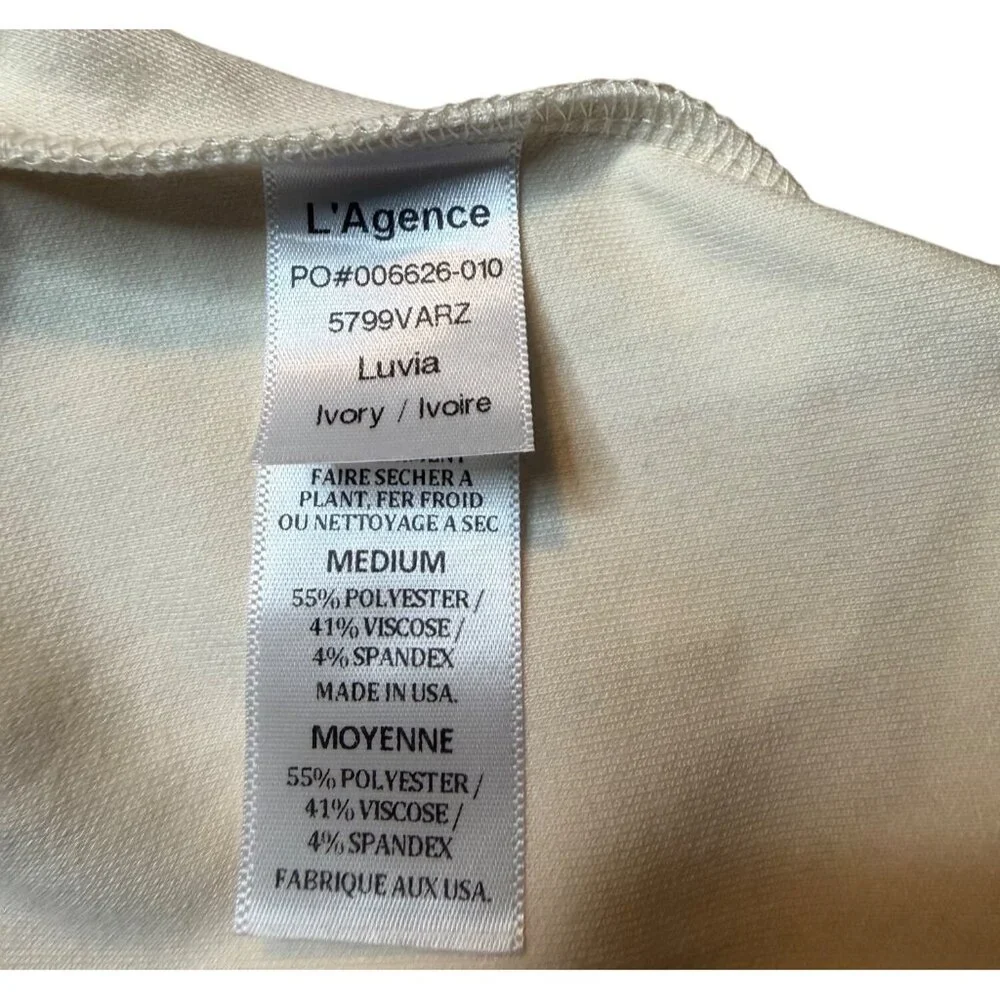 L’AGENCE Luvia Ivory Cropped Sweatshirt Rare Sold-Out Icon New With Tags Medium - Picture 15 of 16